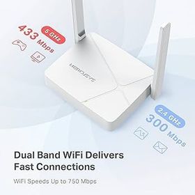 TP-Link Mercusys MR20 AC750 Dual-Band Wi-Fi 2.4GHz 5GHz 2×External Anten 2×10/100Mbps WAN Access Point Router