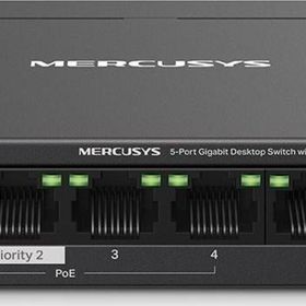TP-Link Mercusys MS105GP 5 Port 10-100-1000 MBPS PoE+ Metal Kasa Switch