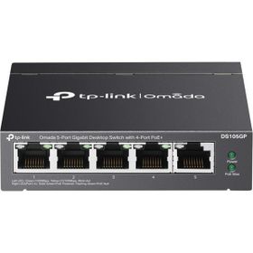 TP-Link Omada DS105GP 4 Port Gigabit + 1 Port Gigabit Uplink 65W PoE Yönetilemez Switch