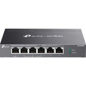 TP-Link Omada DS106QPP 4 Port Gigabit+2 Port Gigabit Uplink 64W 250 mt PoE Metal Kasa Switch