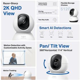 TP-Link Tapo C220 4.0 MP 9 mt Gece Görüşü 360 Dönüş 2 Yönlü Ses WIFI İç ve Dış Mekan Güvenlik Kamerası