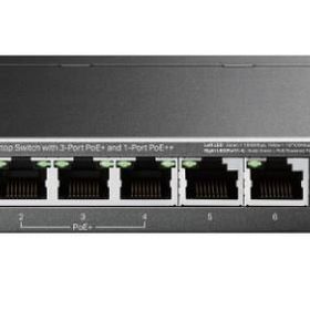 TP-Link TL-SG1006PP 5 Port 4 Port PoE+ 10-100-1000 MBPS Çelik Kasa Switch
