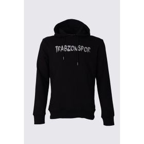 Trabzonspor Baskılı Kapişonlu Siyah Sweat