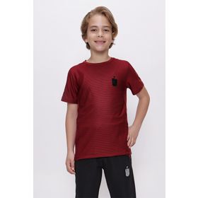 Trabzonspor Bisiklet Yaka Ray Desenli T-Shirt