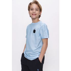 Trabzonspor Bisiklet Yaka Ray Desenli T-Shirt