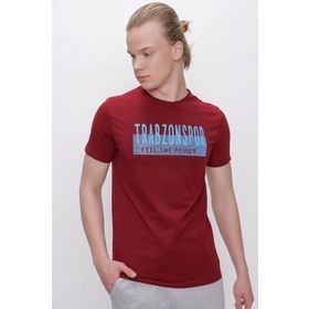 Trabzonspor Bisiklet Yaka Silikon Baskılı T-Shirt