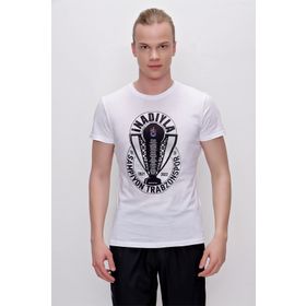 Trabzonspor Şampiyonluk Kupa Baskılı Beyaz T-Shirt