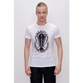 Trabzonspor Şampiyonluk Kupa Baskılı Beyaz T-Shirt