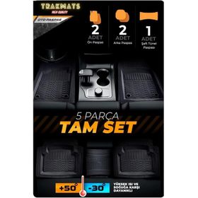 Trakmats Ford Ecosport 2017 - 2024 Kesilebilir Universal Kokusuz ADK Siyah Havuzlu Paspas