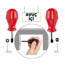 Transformacion 12+2 Adet High-Torque Avuçiçi Düz Yıldız Uçlu Tornavida Seti