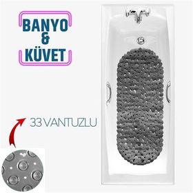 Transformacion 716670 J.Stone Design Gri 33 Vantuzlu Banyo Duş Kaydırmaz Paspas