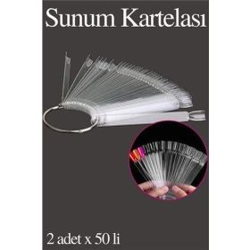 Transformacion 718553 Şeffaf 100'lü Protez Tırnak Sunum Kartelası