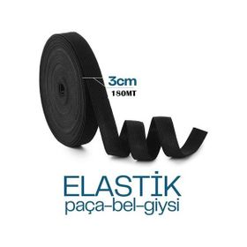 Transformacion 718884 180 m 3 cm Siyah Yassı Bel Paça Giysi Lastiği