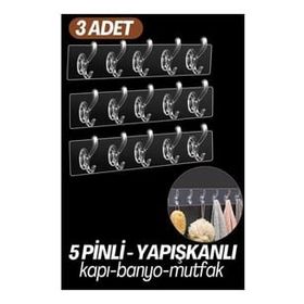 Transformacion 718948 5 Pinli 3'lü Xenoty Design Yapışkanlı Askı