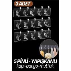 Transformacion 718948 5 Pinli 3'lü Xenoty Design Yapışkanlı Askı