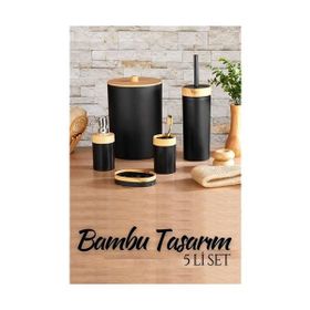 Transformacion 718977 5'li Bambu Design Siyah Banyo Seti