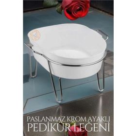 Transformacion 719415 Beyaz Gibeau Design Krom Ayaklı Pedikür Leğeni