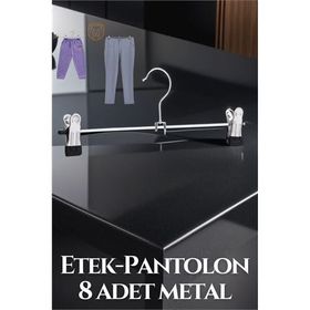 Transformacion 719536 Metal Etek Pantolon Eşarp 8 Adet Kıskaçlı Askı