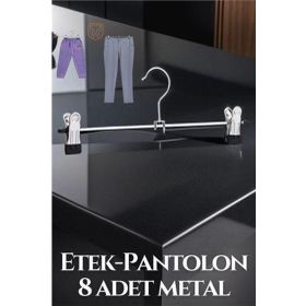 Transformacion 719536 Metal Etek Pantolon Eşarp 8 Adet Kıskaçlı Askı