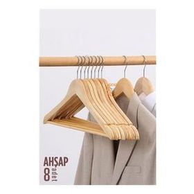 Transformacion 720177 Natural Ahşap 8 Adet Elbise Askısı