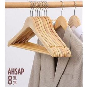Transformacion 720177 Natural Ahşap 8 Adet Elbise Askısı