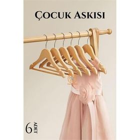 Transformacion 720506 Mini Ahşap 6 Adet Çocuk Elbise Askısı