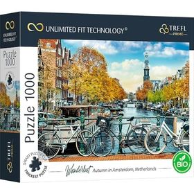 Trefl 10702 1000 Element En Kalın Karton Organik ECO Holland Yetişkinler ve Çocuklar için Sonbahar Seyahat Eğlencesi 12+ Wanderlust: Autumn in Amsterdam, Netherlands Puzzle