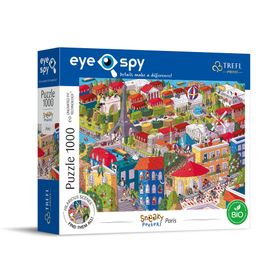 Trefl 10712 1000 Element, Şaşırtıcı Detaylar, En Kalın Karton, Organik, EKO, Yetişkinler ve Çocuklar için Yaratıcı Eğlence 12+ Spy Sneaky Peakers: Paris, France Puzzle