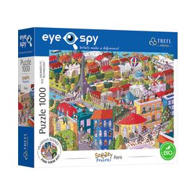 Trefl 10712 1000 Element, Şaşırtıcı Detaylar, En Kalın Karton, Organik, EKO, Yetişkinler ve Çocuklar için Yaratıcı Eğlence 12+ Spy Sneaky Peakers: Paris, France Puzzle