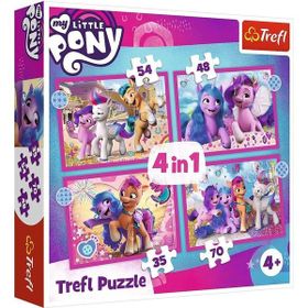 Trefl 34375 Colorful Ponies 4in1 Puzzle