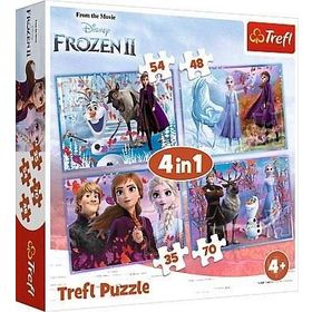 Trefl Frozen 35+48+54+70 Parça 4 lü Puzzle