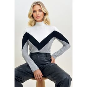Trend: Alaçatı Stili ALC-016-173-yn Siyah-beyaz Yumoş Garnili Bluz