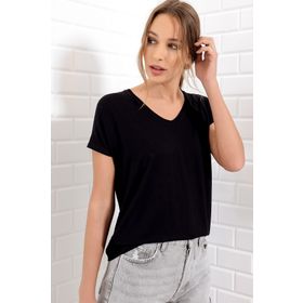 Trend Alaçatı Stili AlC-1045-A Siyah Kadın T-shirt