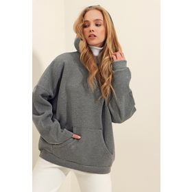 Trend Alaçatı Stili ALC-531-009 Antrasit Kadın Sweatshirt