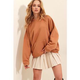 Trend Alaçatı Stili ALC-531-009 Karamel Kadın Sweatshirt