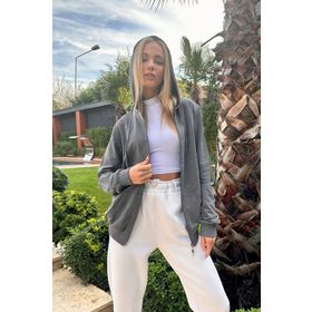 Trend Alaçatı Stili ALC-667-001 Antrasit Kadın Sweatshirt
