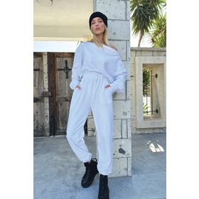 Trend Alaçatı Stili ALC-X10877 Beyaz Kadın Pantolon