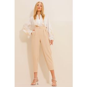 Trend Alaçatı Stili ALC-X11148 Bej Kadın Pantolon