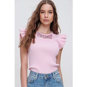 Trend Alaçatı Stili ALC-X5978 Pembe Kadın Bluz