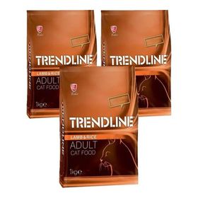 Trendline Kuzu Etli 3x1 kg Yetişkin Kuru Kedi Maması