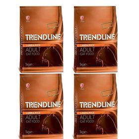 Trendline Kuzu Etli 4x1 kg Yetişkin Kuru Kedi Maması