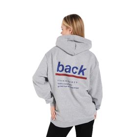Trendseninle Back Baskılı Gri Oversize Kadın Sweatshirt