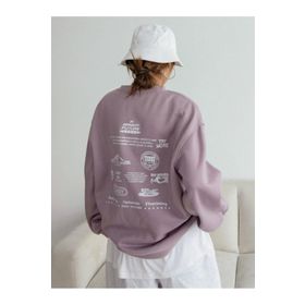 Trendseninle Bright Future Baskılı Leylak Moru Bisiklet Yaka Kadın Sweatshirt
