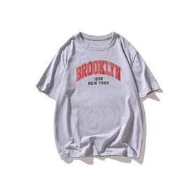 Trendseninle Brooklyn Açık Gri Oversize Erkek T-shirt
