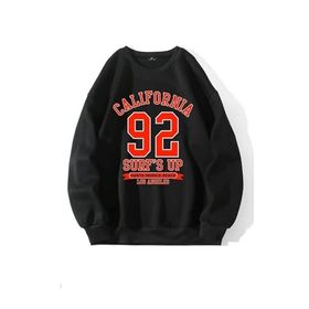 Trendseninle California 92 Baskılı Siyah Oversize Kadın Sweatshirt