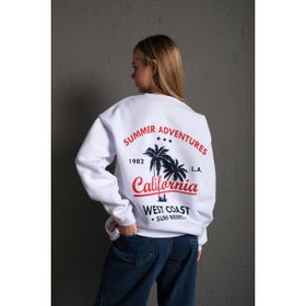Trendseninle California Oversize Beyaz Kadın Sweatshirt