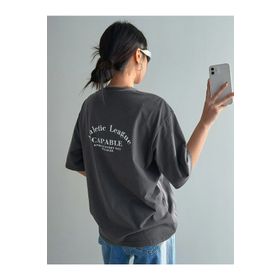 Trendseninle Capable Baskılı Füme Oversize Kadın T-shirt