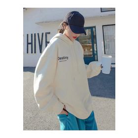 Trendseninle Destıny Tasarım Baskılı Ekru Kadın Sweatshirt
