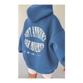 Trendseninle Dont İndigo Mavi Hoodie Kadın Sweatshirt