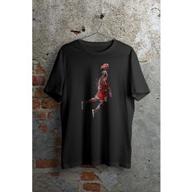 Trendseninle Fly Baskılı Siyah Oversize Erkek T-shirt